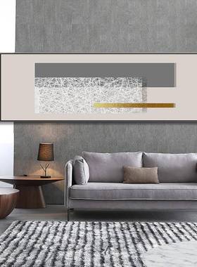 赤贫卧室装画现饰简约床头挂画抽象油画客CT005厅橙色几代何块色