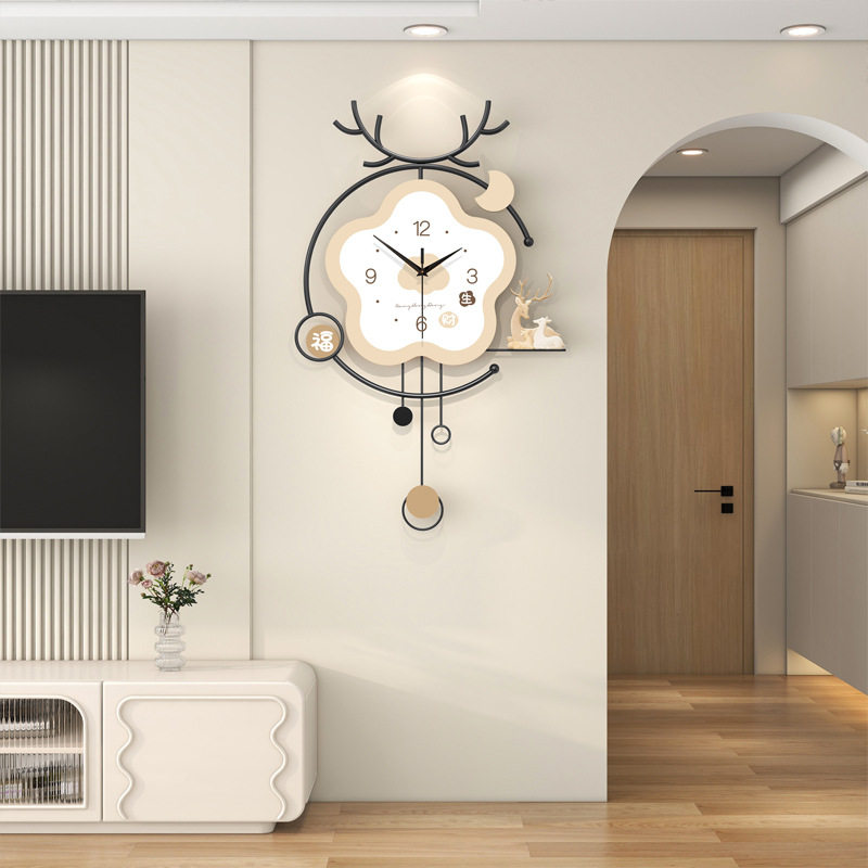 轻奢钟表挂钟客厅现代简约家用挂表背景装饰静音时钟挂墙高级感