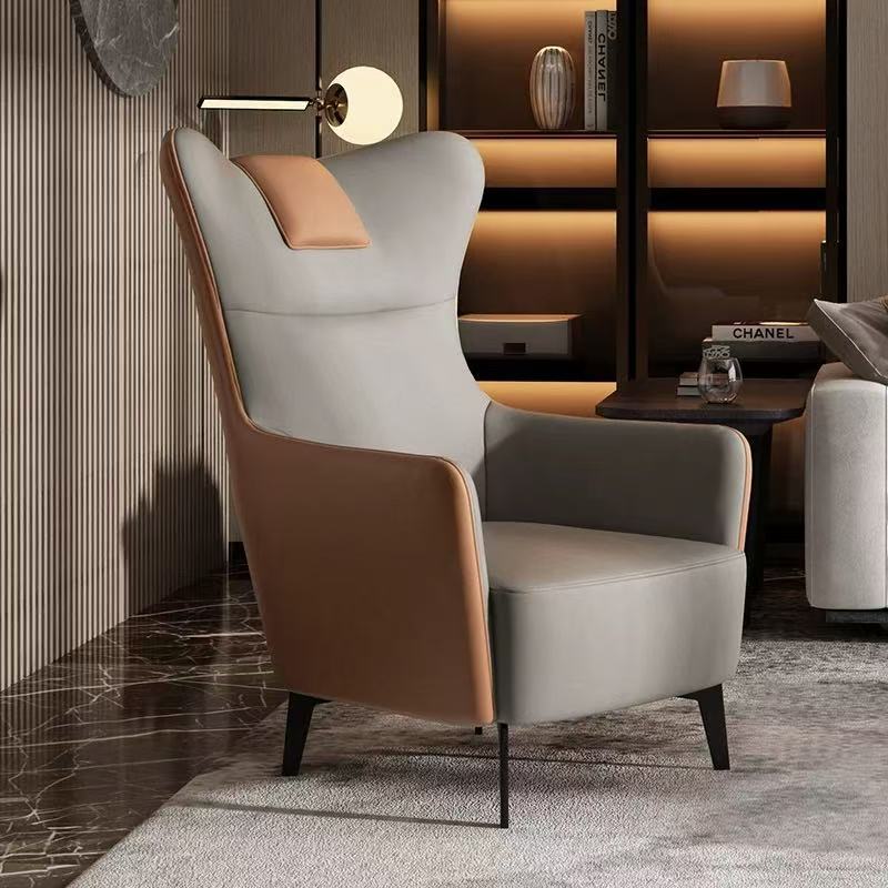 北欧简约单人沙发椅休闲躺椅现代卧室靠背单座老虎凳客厅