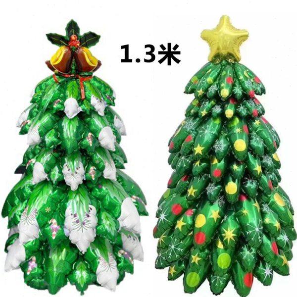 新款特大号站立圣诞树铝膜气球 幼儿园圣诞节装饰迎宾立体圣诞树