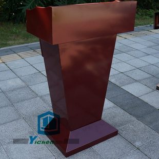 包邮红色烤漆演讲台迎宾台售楼处接待台保安值班台物业站加厚岗台