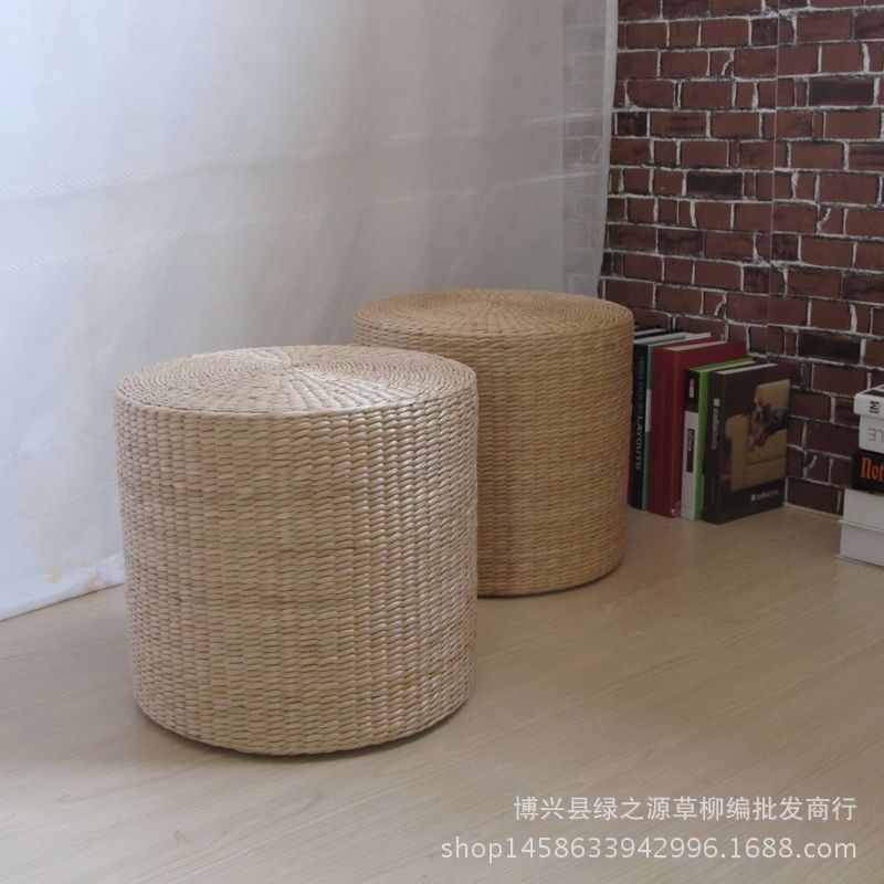 草编小凳子藤编坐凳矮凳圆凳时尚沙发创意换鞋凳坐墩休闲凳小墩子