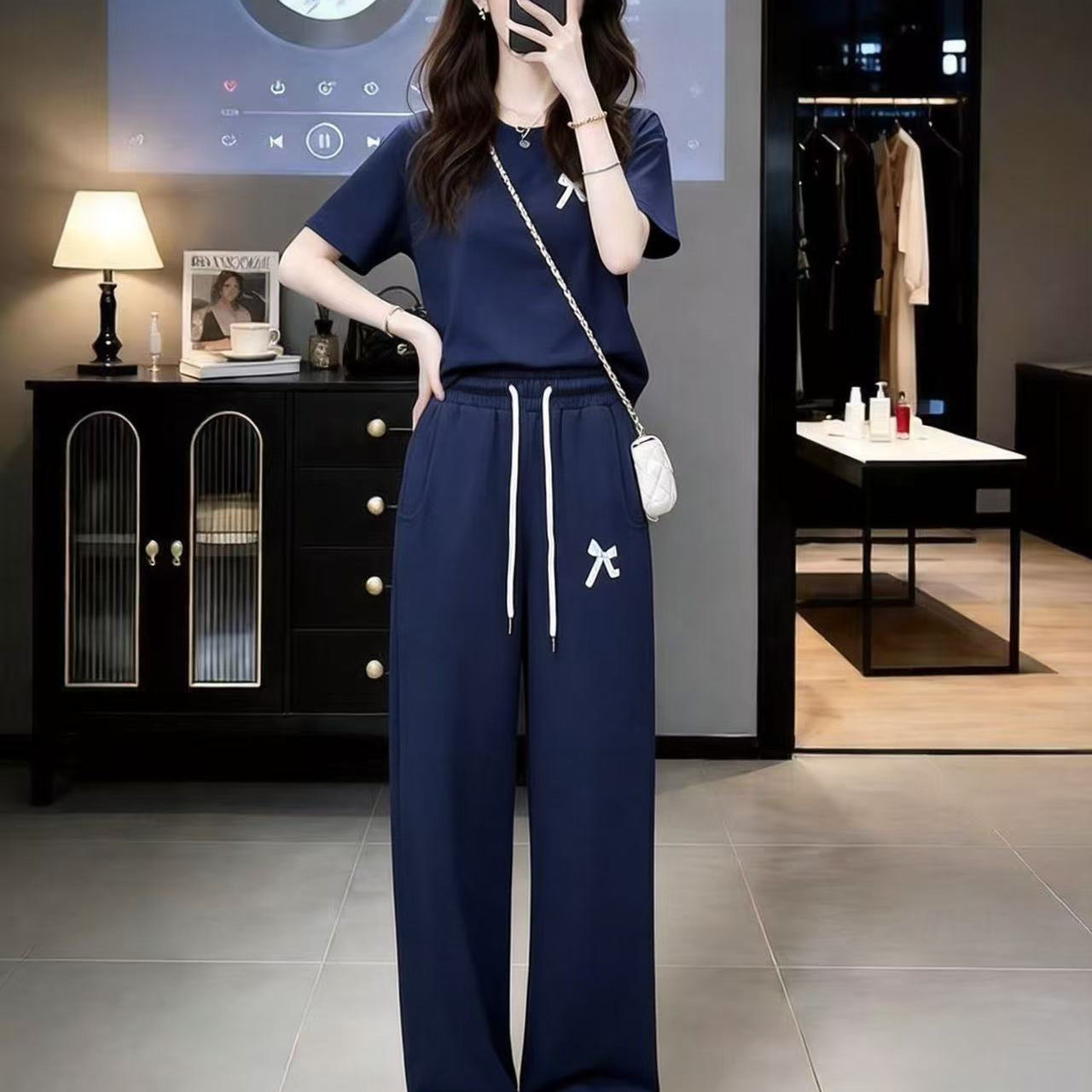短袖休闲套装女小个子裤子两件套