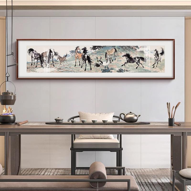 画徐悲鸿茶室国画十装马图饰办公室现代色彩水墨挂画客GVP厅骏壁