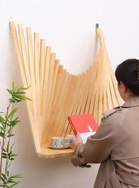 简约风原木折叠桌挂式可折叠新壁桌高墙颜值折叠书桌空间纳收ZBK