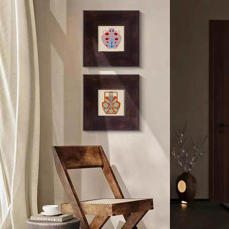 挂四季平安中古风古画美式厅U复装饰画客卧室书房小众艺术C237壁