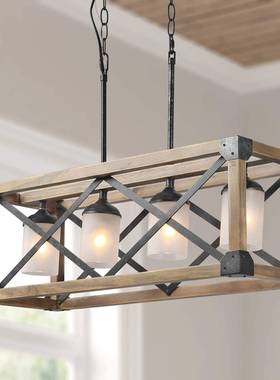 创意美式乡21762村简餐厅性吊约灯吧服装店台走廊个创意吊灯