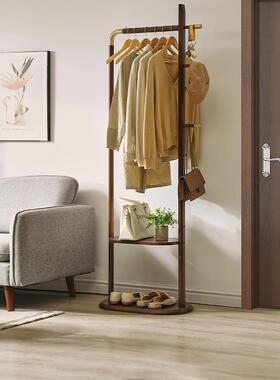 架铜式素衣帽架35519挂衣落地衣架实木衣服架挂卧室立衣服置物架