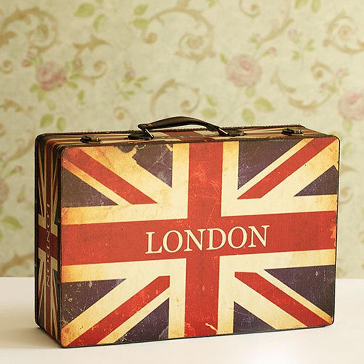 英手伦风复影古做旧提箱欧式ys132行李仿古收纳箱箱楼摆设道具