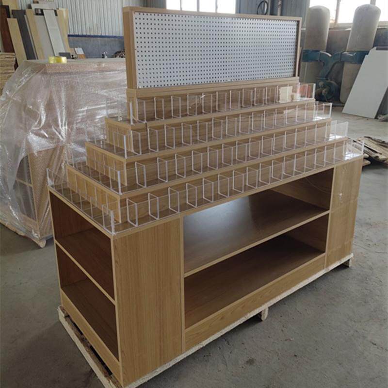笔学校文具店学生用品示柜台笔展筒饰柜品双面柜木质中岛127柜架
