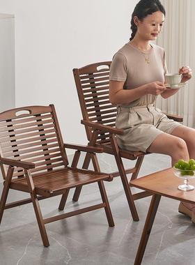 新款可叠凉靠背椅家用躺椅阳台休闲竹椅户外子便折携式凳子露TSSt