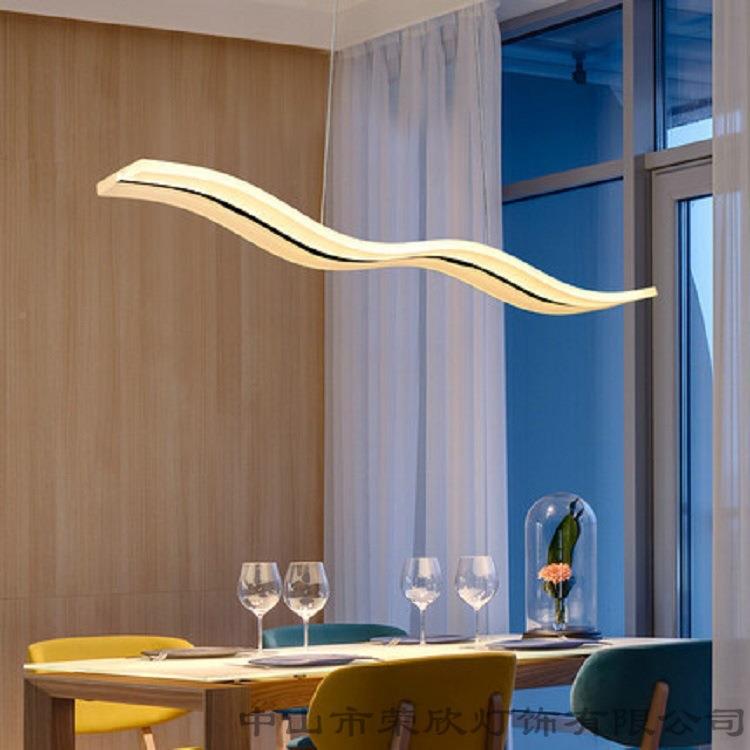 LDD0002E厅吊灯餐现代简波D浪吧台灯创意个性餐桌饭桌饭厅吊约灯
