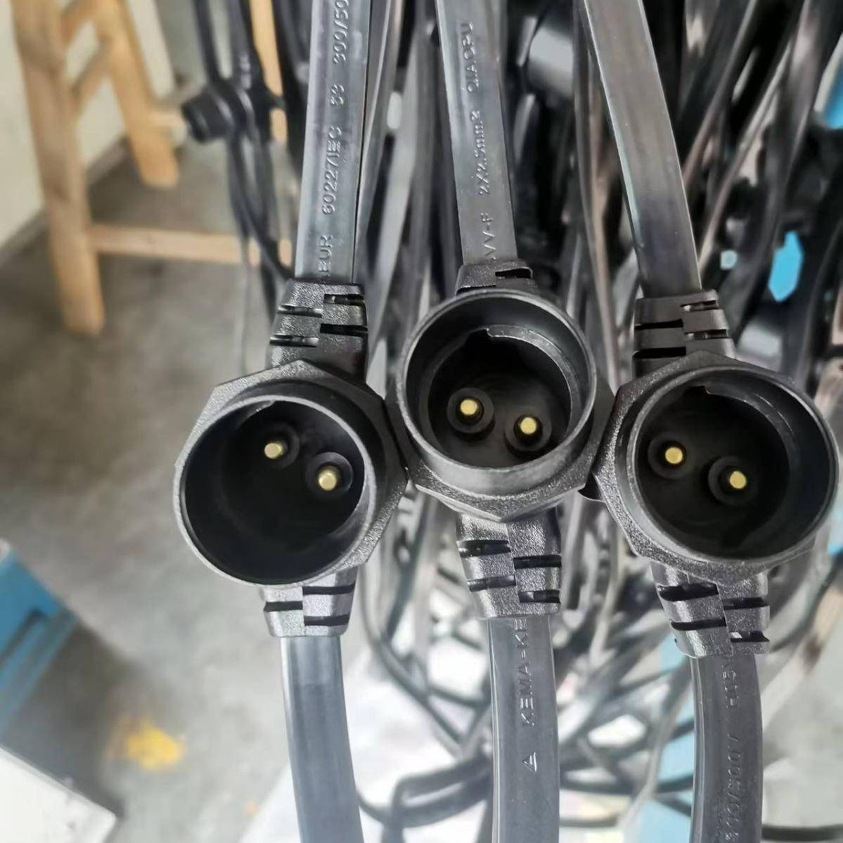 B22灯串串线法带国平挂灯带螺公母头FRZ线纹灯带线灯头插头延长线