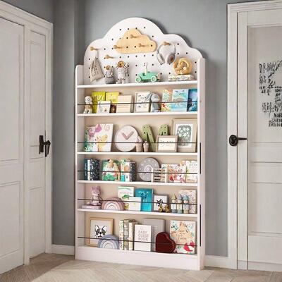 门后书物架置架26412薄款绘洞本置物架架落地木洞板玩具儿童书多