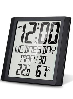 家用子钟时TS-8608尚创意新款多功能温湿计挂客厅大屏幕电数显时