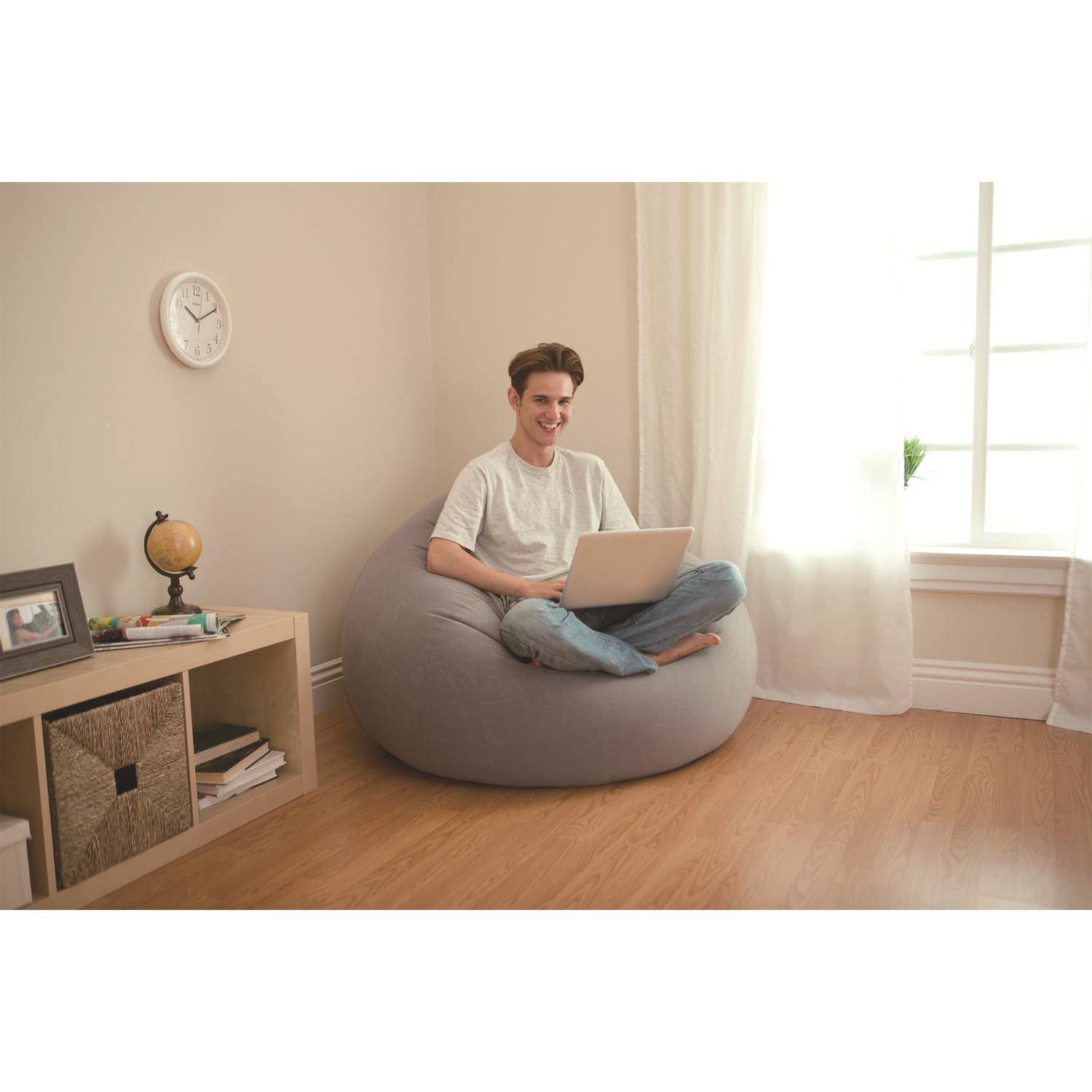 床68579卧室阳台沙小子发豆袋躺椅折叠NNO充气椅单人懒人沙发