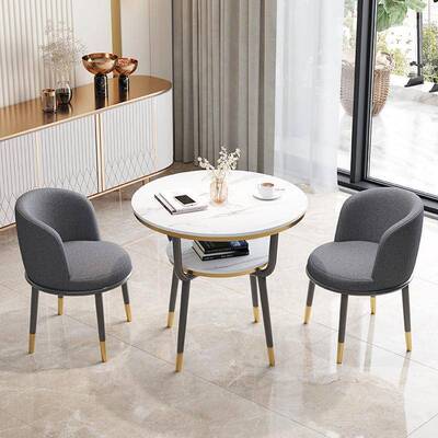 岩板阳件台茶桌组合椅轻奢休闲酒茶几网红小圆桌77516子卧室店茶