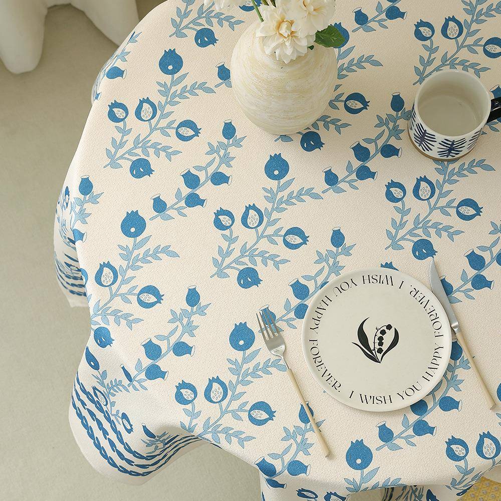 清新植印餐桌布柔软ALZ花质感简约盖提布客厅花桌布物长方形茶几