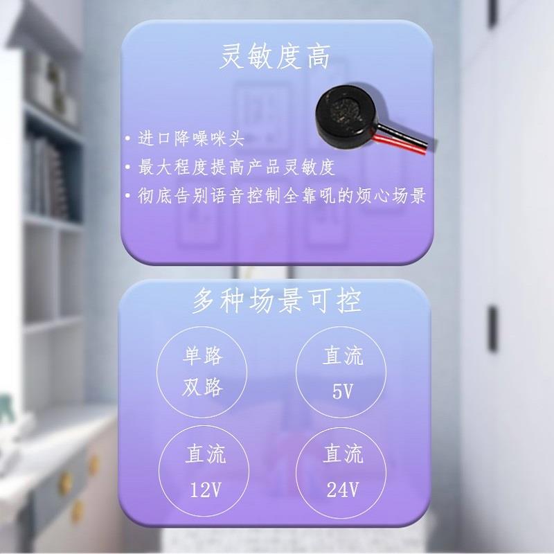 5V12V2智音4V直路流离线能语音开关单281路双语声控开关自定义可