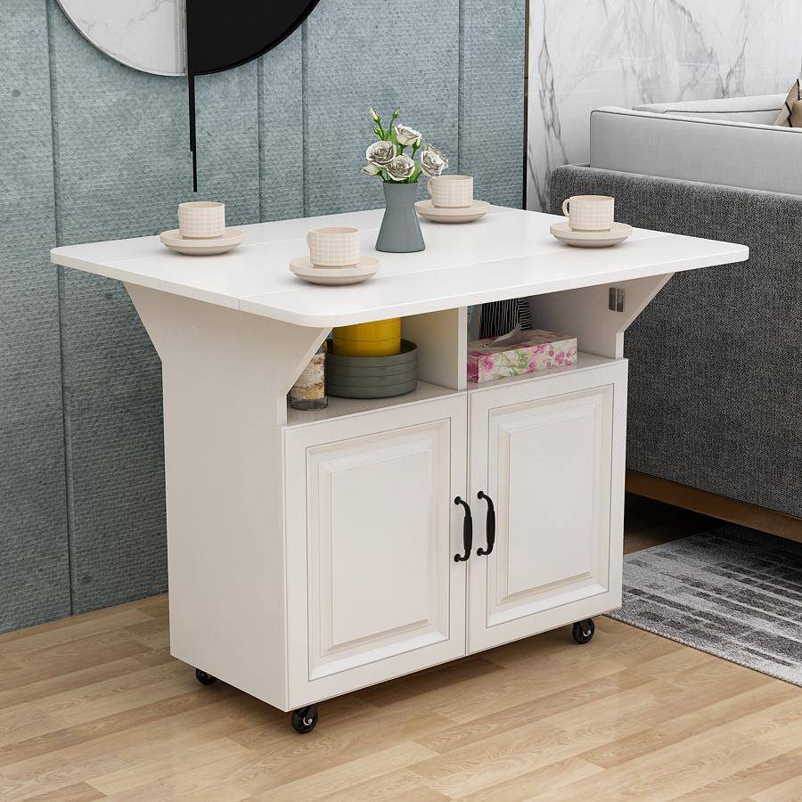 简易LNI折叠桌子多能型家用户折叠餐桌可移动厨功房储物柜客厅小