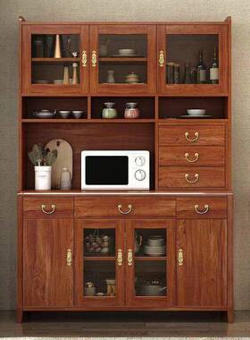 物2025新中式餐边柜实木框靠墙容一体储柜家用客厅款茶CEZ水酒柜