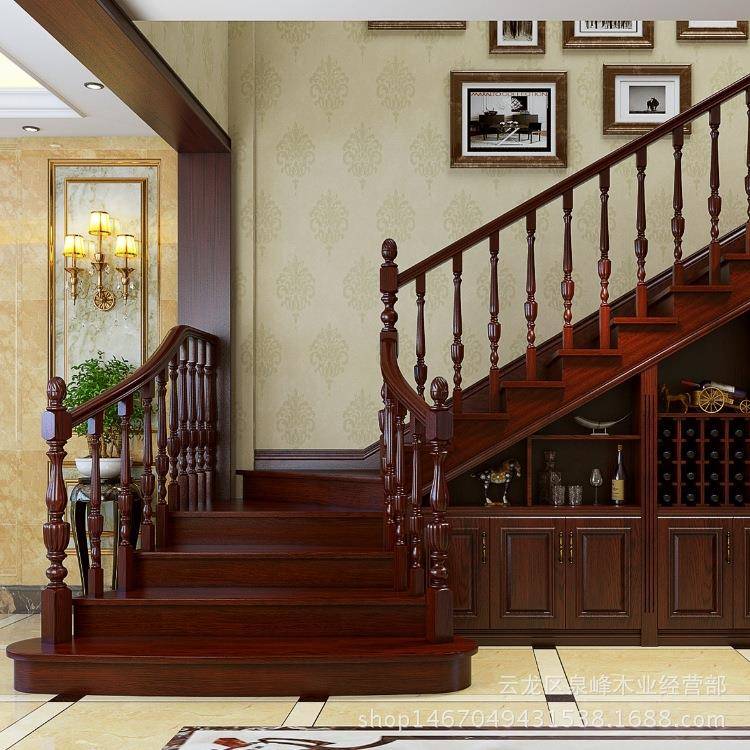 厂家实木楼踏旋木转楼梯承接楼梯家UJU装复式楼楼步梯别墅楼梯梯