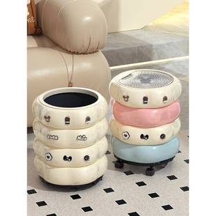 垃圾桶用202新款 客厅卧室可家93349163爱风卫生桶5颜值大高容量带