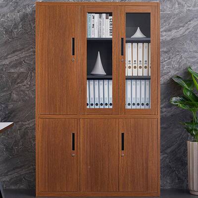 档案柜KWH办锁公室拆装文柜件柜资柜带储物家用木纹更衣柜料防尘