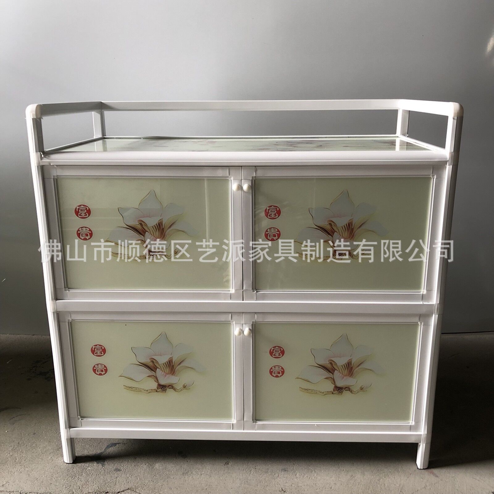 铝合金橱柜出租房简易厨房置物架收纳柜餐边柜茶水碗柜电磁炉柜子