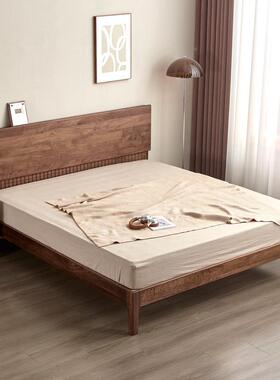 北美黑胡全实木桃双人婚床现代约型樱桃木原木竖琴小666户双人简