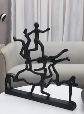 代简抽象杂技现约人物雕1097塑件客厅摆玄关酒店电视柜样板房家居