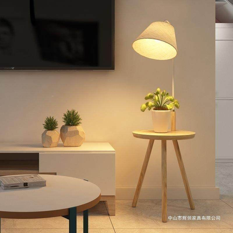 简约卧室头柜置物一体网旁灯红立式台61807实木落地灯客床厅沙发,家装灯饰光源,装饰落地灯,淘宝优惠券,粉丝福利购,淘宝优惠卷