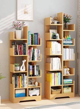 书落地物架ZTT一体靠墙书柜子学家用多层架置儿童收生纳架子简约