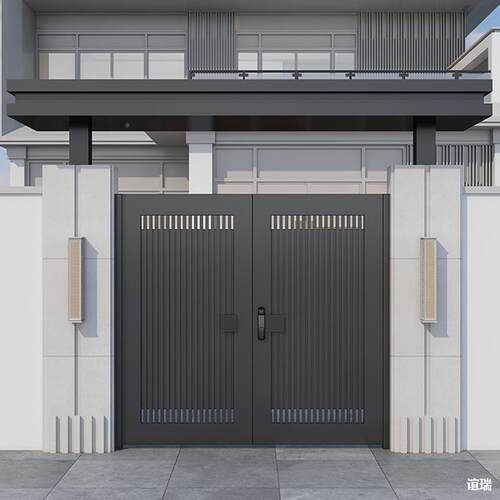 全门板不锈钢庭院门动折叠门78钢铝合金门楼双开门围墙电门头大其