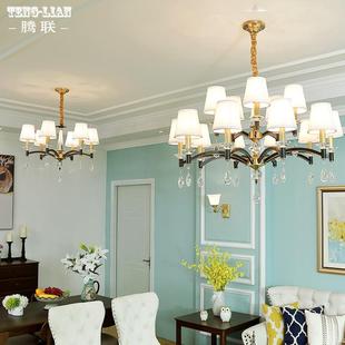 全铜水晶吊321灯美约式 简客厅书卧室餐厅灯家创意大气房间用灯饰