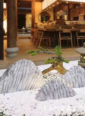 造仿真日式雪浪切片组合景庭石院枯山水景观石头软12088装件摆楼