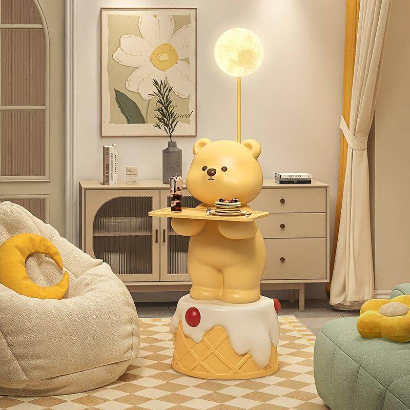 厅可爱奶油风沙发BJ2189A边几摆件小客设落地灯一体计感边柜置物