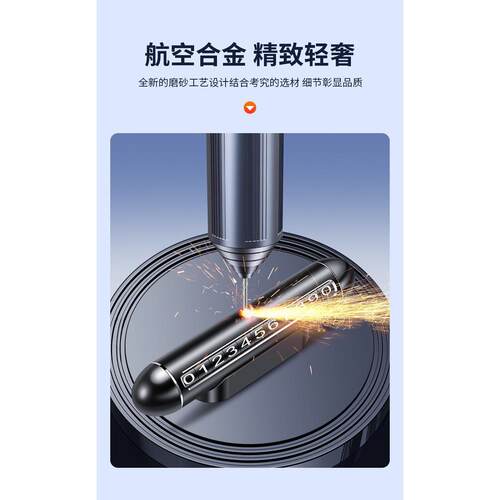 ◇2025新款汽车破窗器锤逃生应急车载临时停车号码牌多功