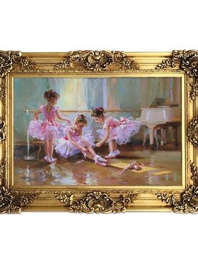 童林物格印象世界名画欧式油画芭舞女孩JD100920印象派人挂画钢琴
