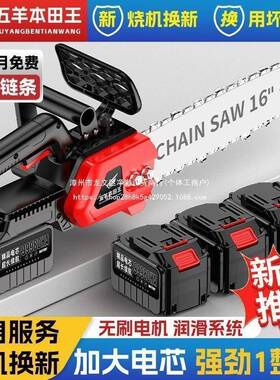 口大功锂电锯充电式进电链锯无刷高率速锯电链锯手户提外砍RIJ树