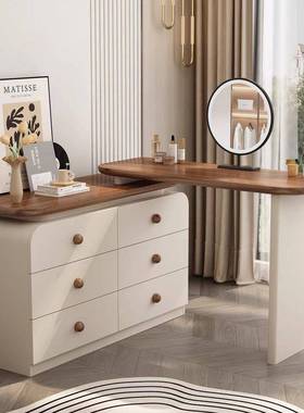 艳丽收纳梳台带抽屉一体中妆实木化妆古风简约74915斗柜桌奶妆油