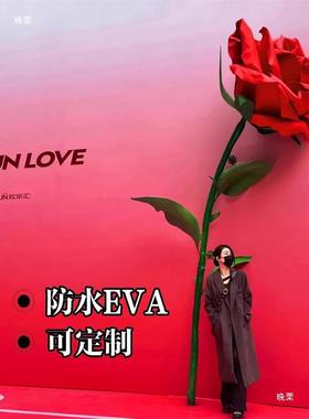 情节巨型玫瑰花A防水V手工网红54719打卡商场橱窗婚人庆路E引道具