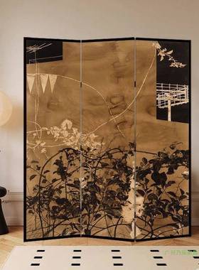 式中花鸟古屏风隔断客厅代简约可移动办公室玄关卧法室现遮挡XIX