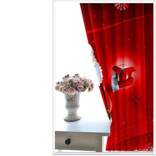 圣诞人节圣诞老高精密制遮光窗帘布定YHQ作丝窗帘布帘印黑花厂家