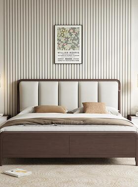 实木床现代简约卧奶油FTM风18.主米x2米大床软包双人2高箱储物床