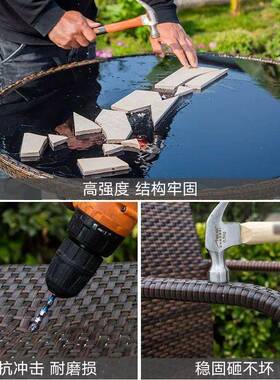 室外编桌椅阳台休件UTK闲藤茶组桌椅三套靠背椅子庭院客厅老人茶