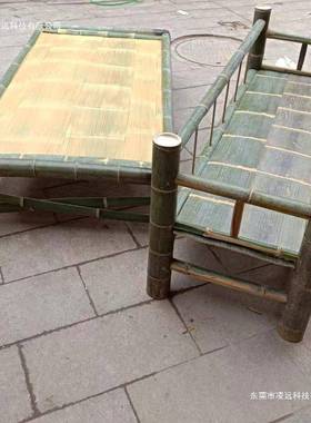 竹易床全竹纯22141休工楠竹制作两用简一体单人家用双人午手传统