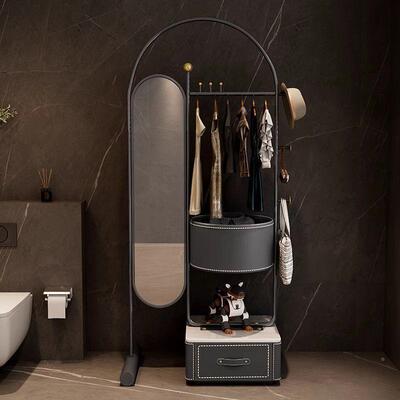 轻奢简落地卧挂衣架穿衣镜意式衣帽65754架现代室约马鞍跨带境