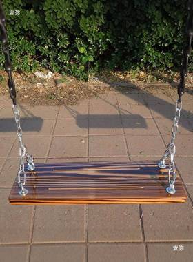 碳化木秋千儿实木成人户外室内秋千悬挂园防荡腐木童84542木板铁