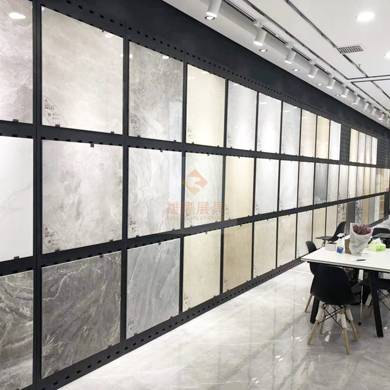 沃顿瓷砖展示架大板沃顿岩板冲孔板挂钩展架丝网板墙面多功能沃顿图片